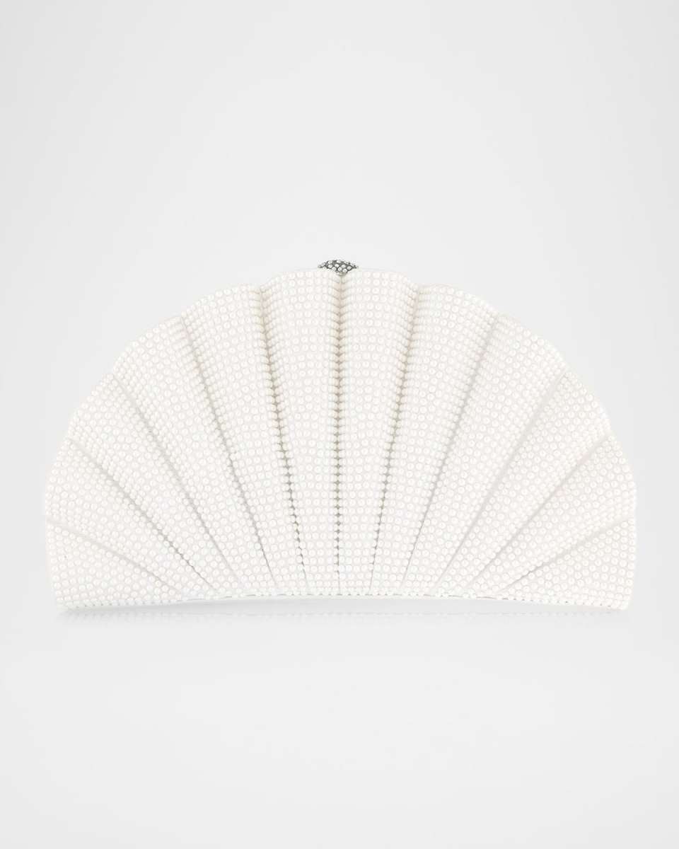 Origami Pearly Embellished Fan Clutch Bag